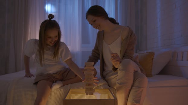 family enjoying a listening game