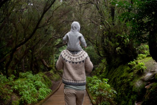 family participating in a nature walk