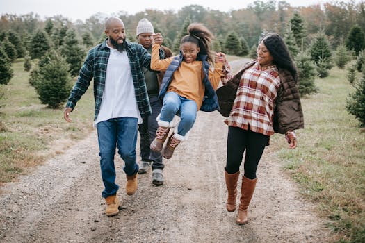 family enjoying a diverse nature walk