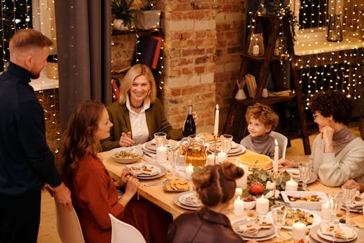 family sitting together at dinner