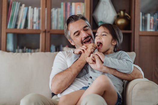 happy child sharing emotions