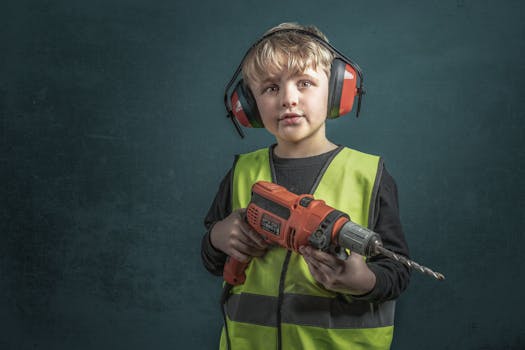 child practicing fire safety drills