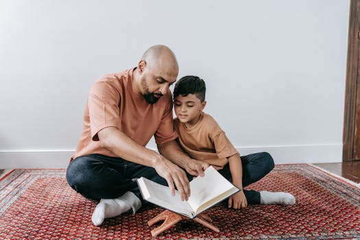 child learning with parent