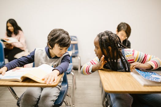 children engaged in conversation