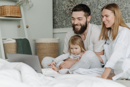 parent and child discussing in a cozy setting