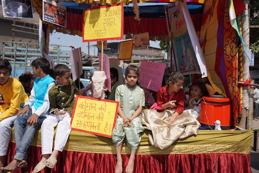 children participating in a cultural fair