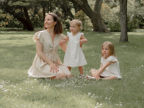 family enjoying a clean park