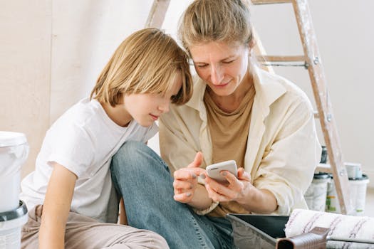 child doing homework with parent