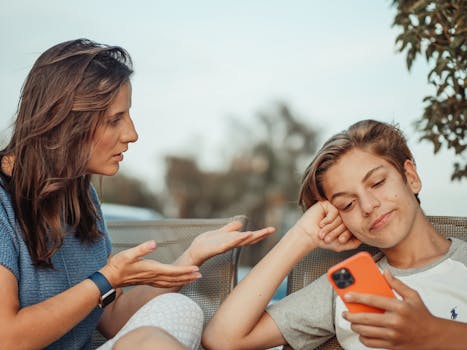 parent engaged in conversation with child