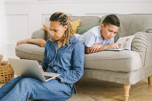 family reading together