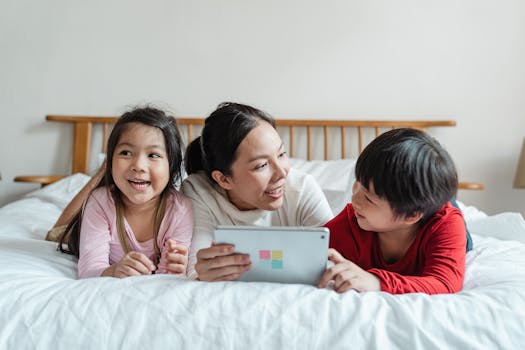 children using a tablet safely