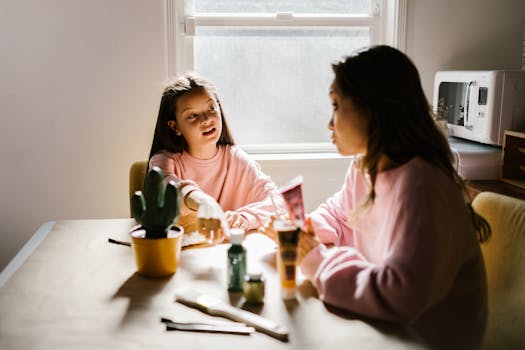 Image of a calm conversation between a parent and a teenager