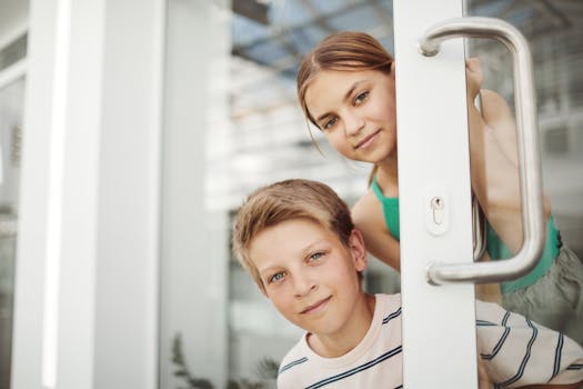 family practicing safety drills at home