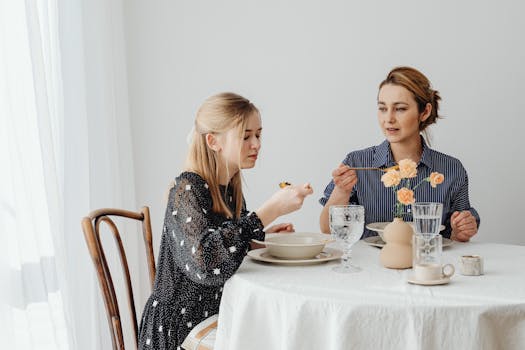 a family discussing feelings together