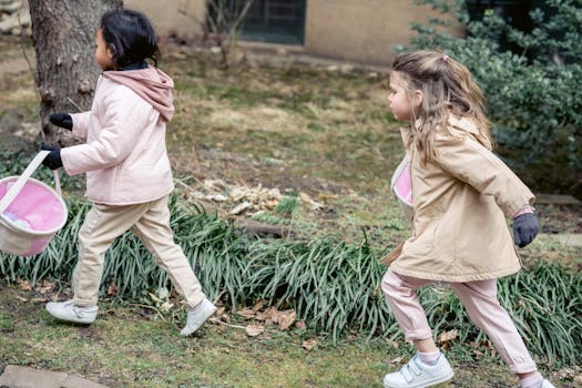 kids enjoying a scavenger hunt in the park