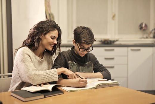 family reading together