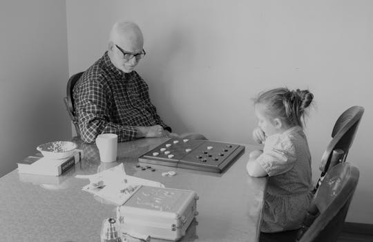 children playing board games