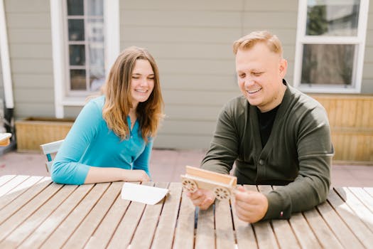 family working on a science project