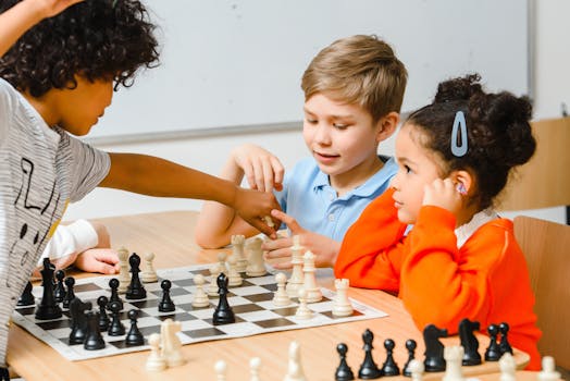 children playing a problem-solving game