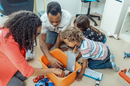 parents engaging in role-play with children