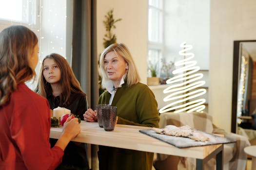 family discussing challenges