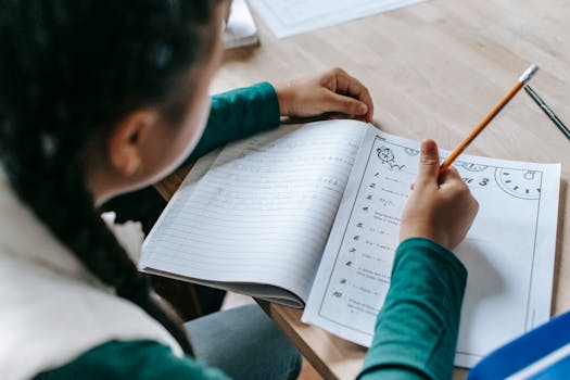 image of a child completing a task from their checklist